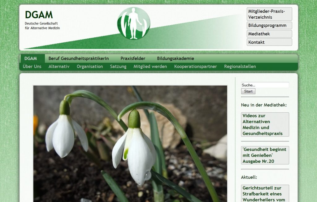 Webseite DGAM Gesundheitspraktikerin für Sexualität BfG