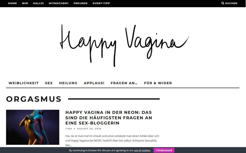Screenshot Happy Vagina Blog