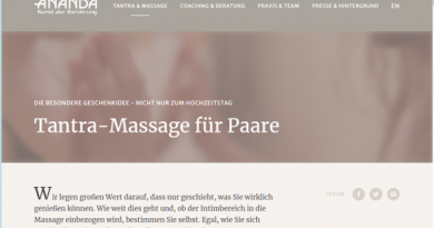 Screenshot Ananda-Webseite