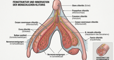 Grafik zur Kartierung der Nerven der Klitoris Anatomie