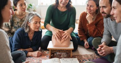 AI-Symbolbild Yoni-Massage-Workshop mit Silikonmodell der Vulva